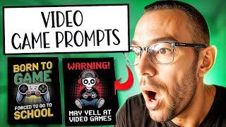 25 Video Game Ideogram Ai Prompts For Merch By Amazon #merchondemand
