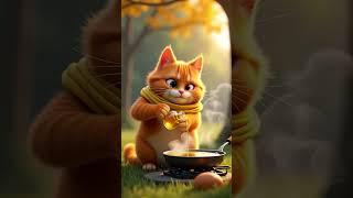 The cat wants to eat ostrich eggs. #cat #ai​ #shortsfeed